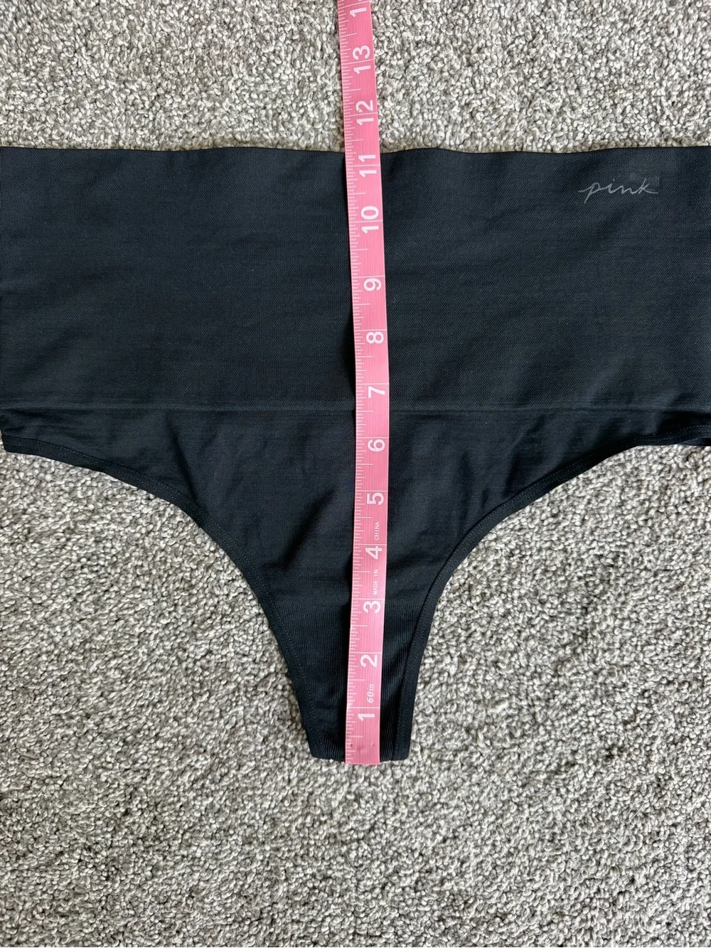 Victoria’s Secret PINK Black Seamless High Waist Thong Panty Size L